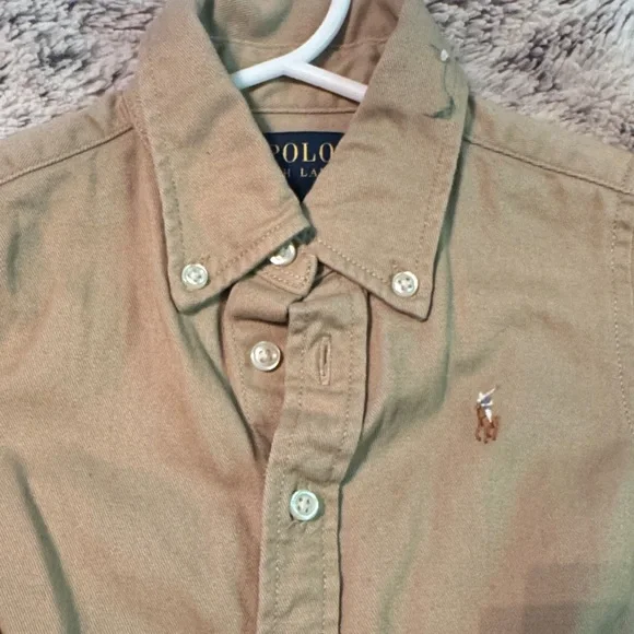 Ralph Lauren Tan Button-Up Dress with Belt - Picture 2 of 9